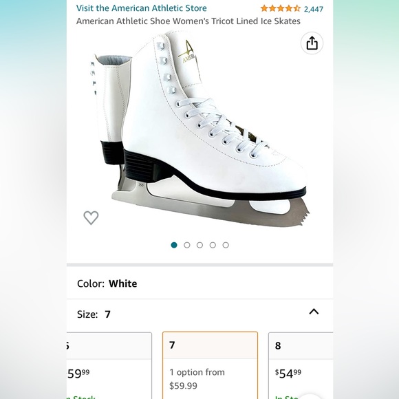 American Athletic Shoe Women's Tricot Lined Ice Skates - Picture 9 of 10